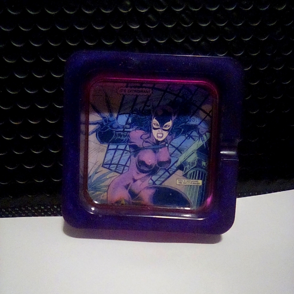Handmade resin ashtray with Catwoman
